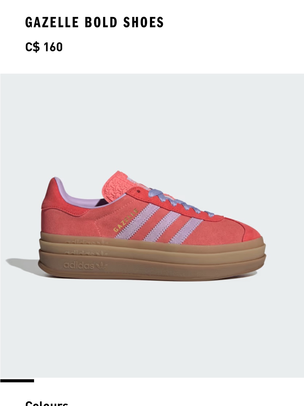 Adidas Gazelle Bold Platform Sneakers - Coral/Purple With Gum Sole